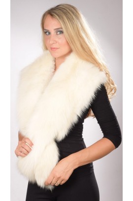 White fox fur collar - Neck warmer